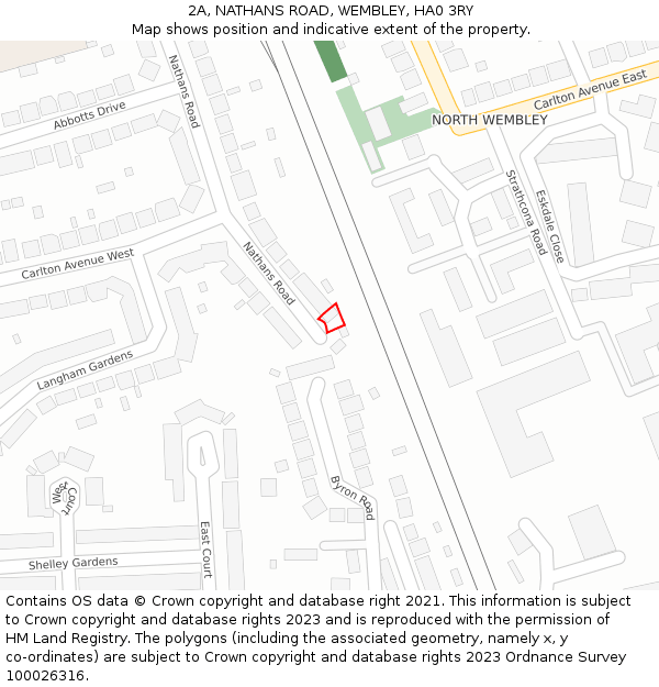 2A, NATHANS ROAD, WEMBLEY, HA0 3RY: Location map and indicative extent of plot