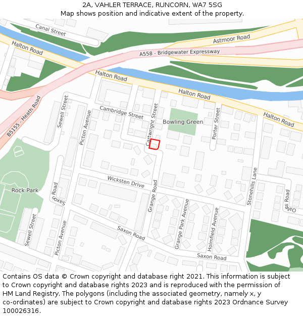 2A, VAHLER TERRACE, RUNCORN, WA7 5SG: Location map and indicative extent of plot