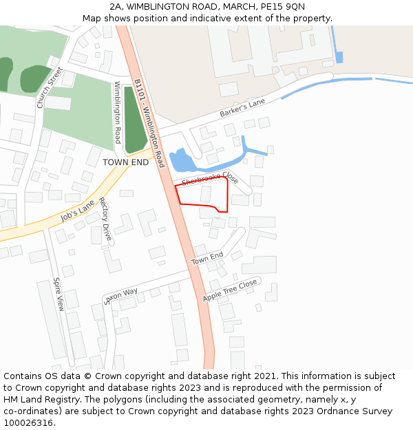 2A, WIMBLINGTON ROAD, MARCH, PE15 9QN: Location map and indicative extent of plot