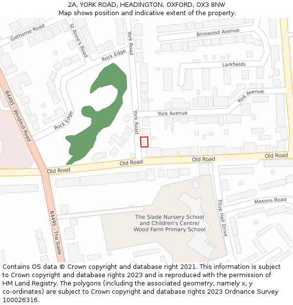 2A, YORK ROAD, HEADINGTON, OXFORD, OX3 8NW: Location map and indicative extent of plot