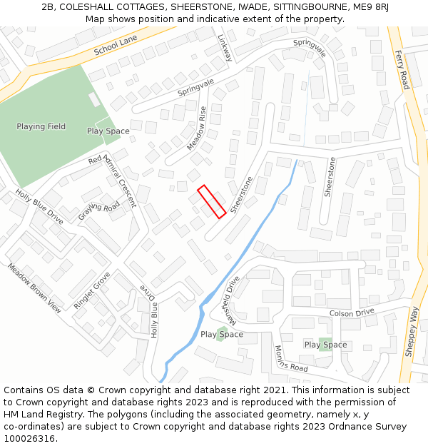 2B, COLESHALL COTTAGES, SHEERSTONE, IWADE, SITTINGBOURNE, ME9 8RJ: Location map and indicative extent of plot