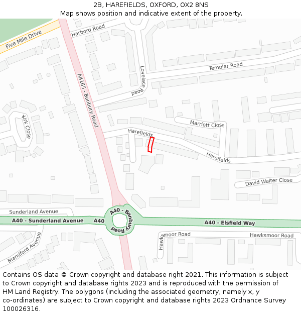 2B, HAREFIELDS, OXFORD, OX2 8NS: Location map and indicative extent of plot