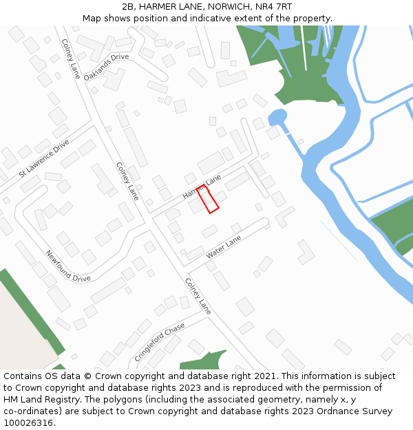 2B, HARMER LANE, NORWICH, NR4 7RT: Location map and indicative extent of plot