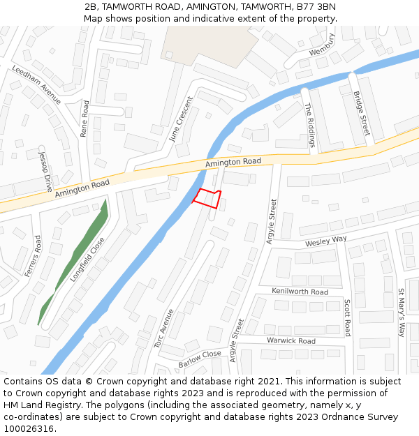 2B, TAMWORTH ROAD, AMINGTON, TAMWORTH, B77 3BN: Location map and indicative extent of plot