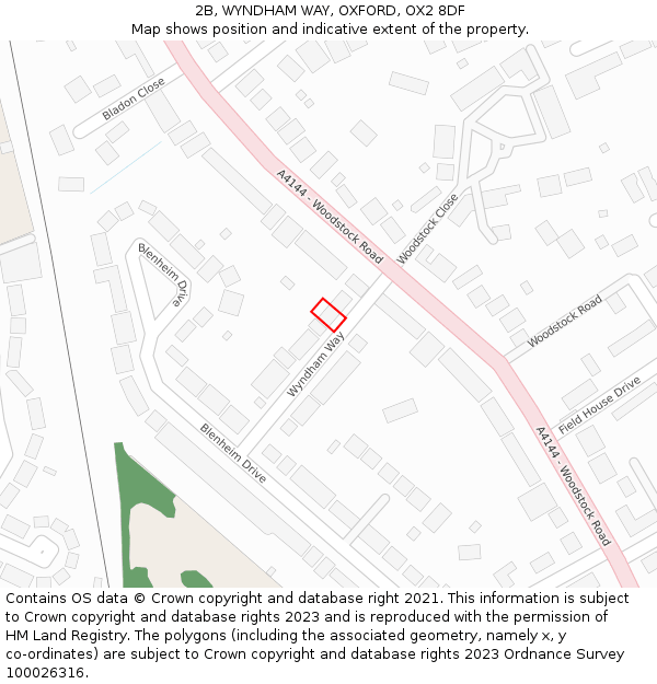 2B, WYNDHAM WAY, OXFORD, OX2 8DF: Location map and indicative extent of plot