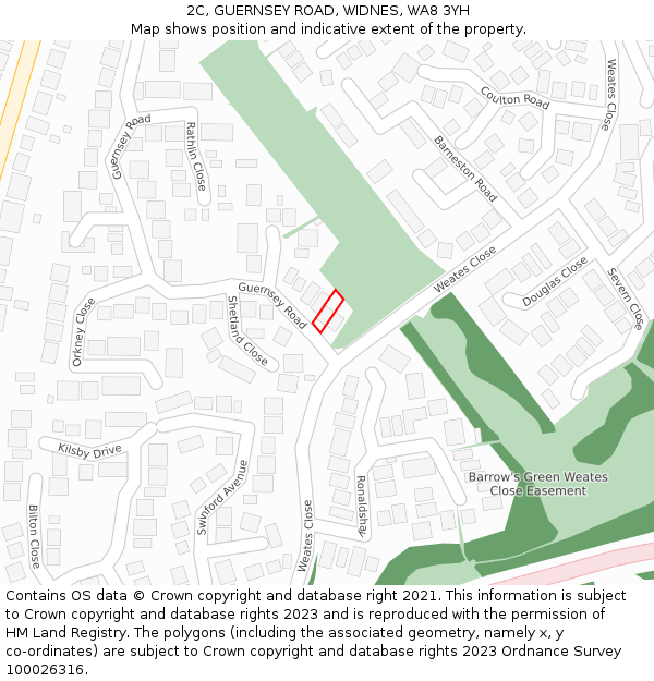 2C, GUERNSEY ROAD, WIDNES, WA8 3YH: Location map and indicative extent of plot
