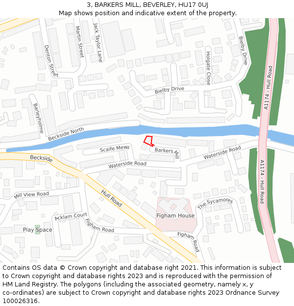 3, BARKERS MILL, BEVERLEY, HU17 0UJ: Location map and indicative extent of plot