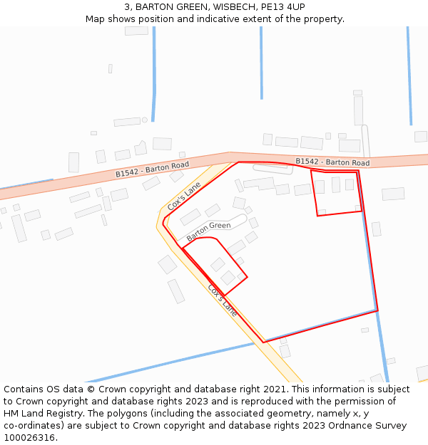 3, BARTON GREEN, WISBECH, PE13 4UP: Location map and indicative extent of plot