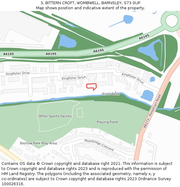 3, BITTERN CROFT, WOMBWELL, BARNSLEY, S73 0UP: Location map and indicative extent of plot