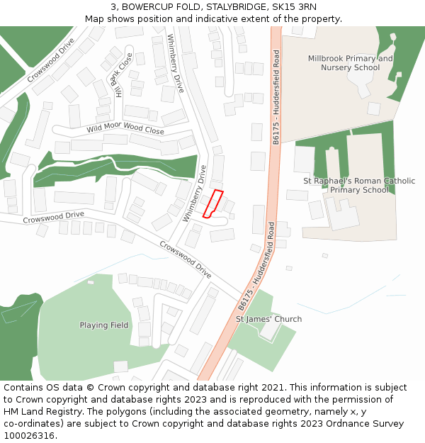 3, BOWERCUP FOLD, STALYBRIDGE, SK15 3RN: Location map and indicative extent of plot