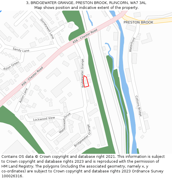 3, BRIDGEWATER GRANGE, PRESTON BROOK, RUNCORN, WA7 3AL: Location map and indicative extent of plot