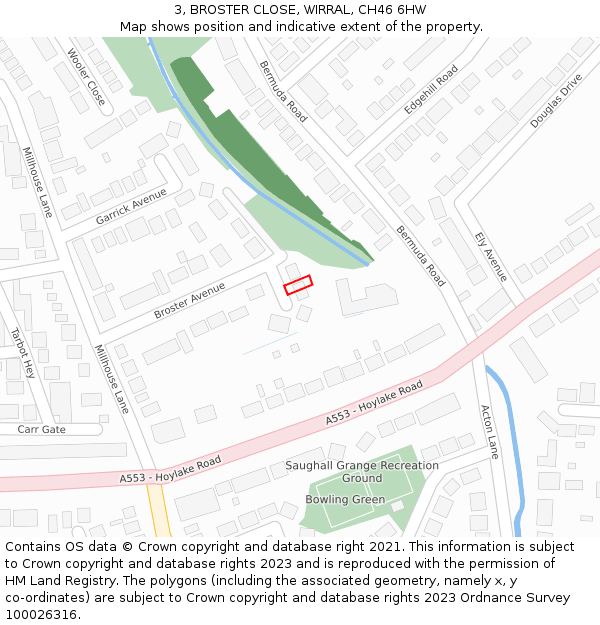 3, BROSTER CLOSE, WIRRAL, CH46 6HW: Location map and indicative extent of plot