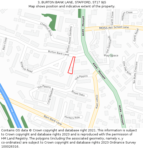 3, BURTON BANK LANE, STAFFORD, ST17 9JG: Location map and indicative extent of plot