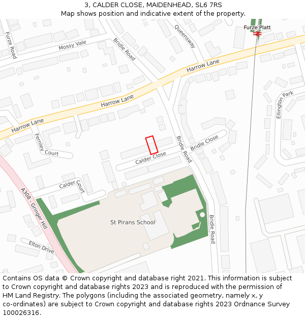 3, CALDER CLOSE, MAIDENHEAD, SL6 7RS: Location map and indicative extent of plot