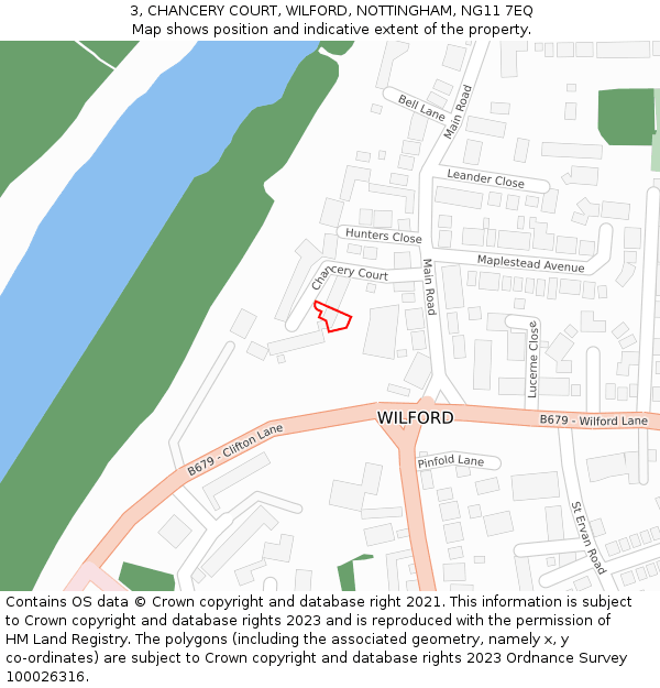 3, CHANCERY COURT, WILFORD, NOTTINGHAM, NG11 7EQ: Location map and indicative extent of plot