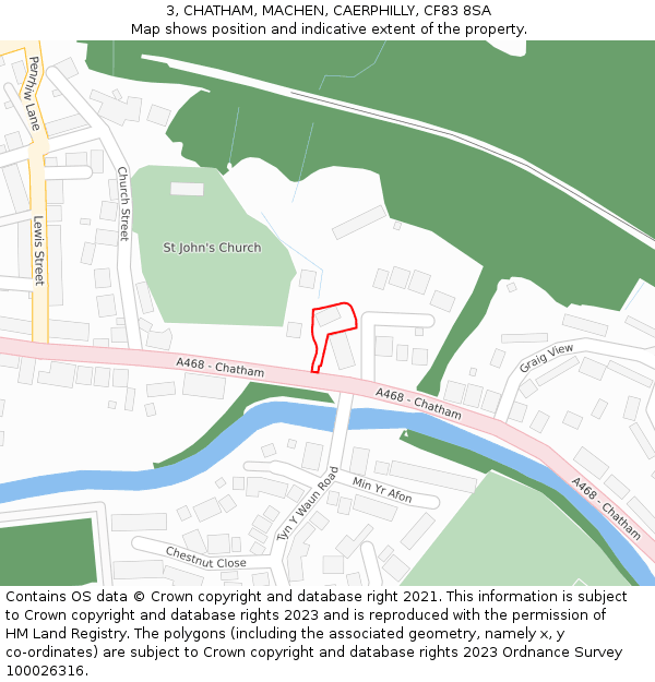 3, CHATHAM, MACHEN, CAERPHILLY, CF83 8SA: Location map and indicative extent of plot