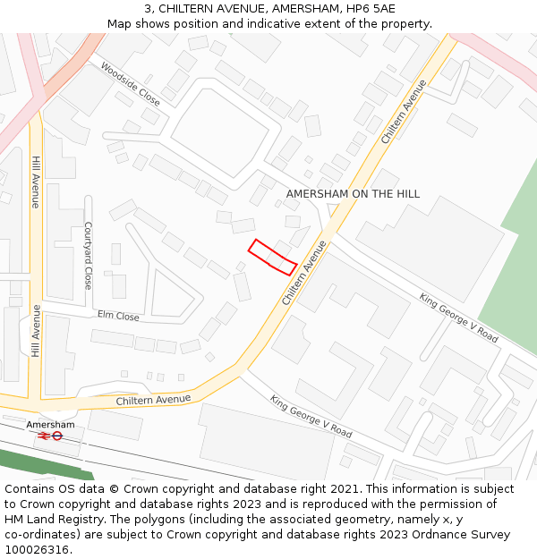 3, CHILTERN AVENUE, AMERSHAM, HP6 5AE: Location map and indicative extent of plot