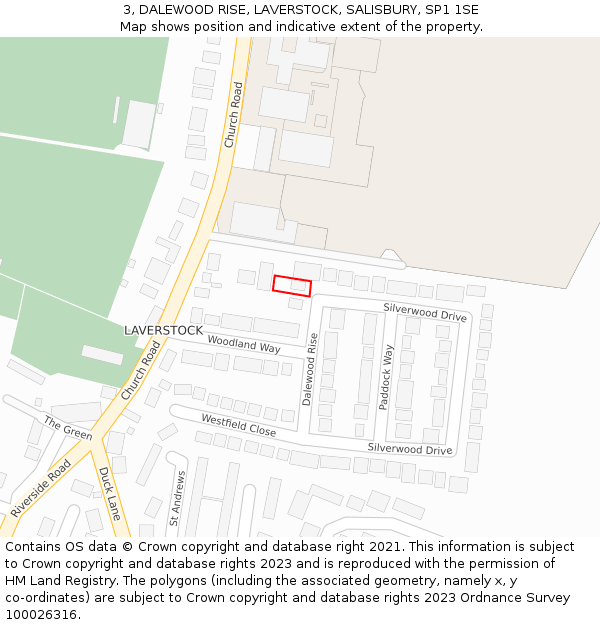 3, DALEWOOD RISE, LAVERSTOCK, SALISBURY, SP1 1SE: Location map and indicative extent of plot