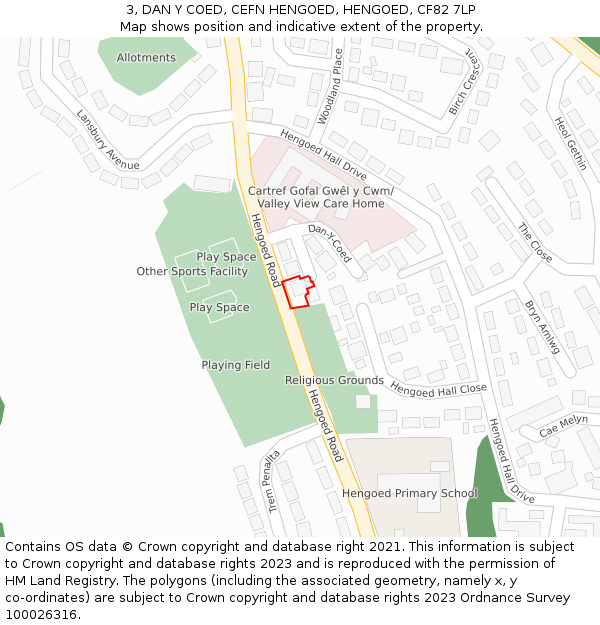 3, DAN Y COED, CEFN HENGOED, HENGOED, CF82 7LP: Location map and indicative extent of plot