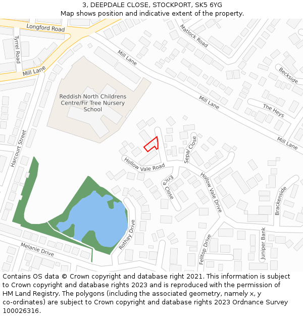 3, DEEPDALE CLOSE, STOCKPORT, SK5 6YG: Location map and indicative extent of plot