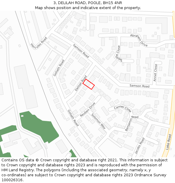 3, DELILAH ROAD, POOLE, BH15 4NR: Location map and indicative extent of plot