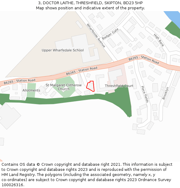 3, DOCTOR LAITHE, THRESHFIELD, SKIPTON, BD23 5HP: Location map and indicative extent of plot