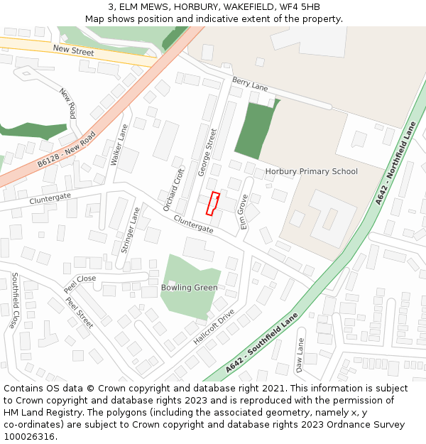 3, ELM MEWS, HORBURY, WAKEFIELD, WF4 5HB: Location map and indicative extent of plot