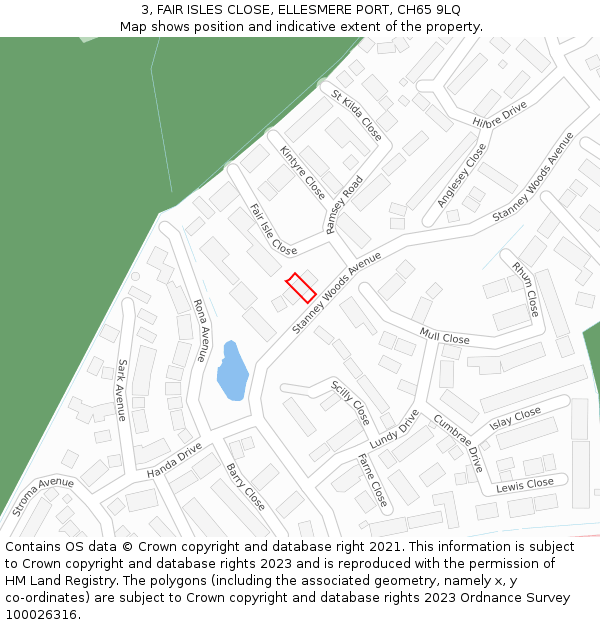 3, FAIR ISLES CLOSE, ELLESMERE PORT, CH65 9LQ: Location map and indicative extent of plot