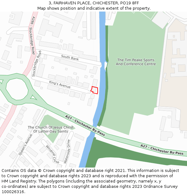 3, FAIRHAVEN PLACE, CHICHESTER, PO19 8FF: Location map and indicative extent of plot