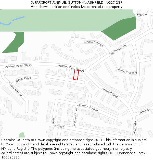 3, FARCROFT AVENUE, SUTTON-IN-ASHFIELD, NG17 2GR: Location map and indicative extent of plot