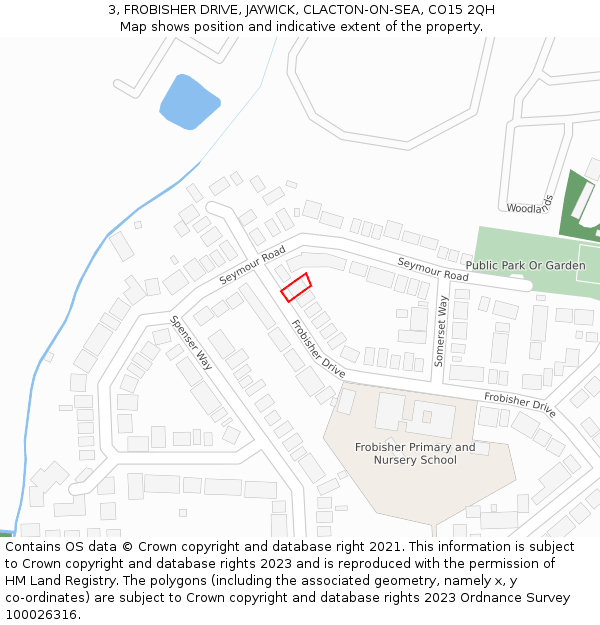 3, FROBISHER DRIVE, JAYWICK, CLACTON-ON-SEA, CO15 2QH: Location map and indicative extent of plot