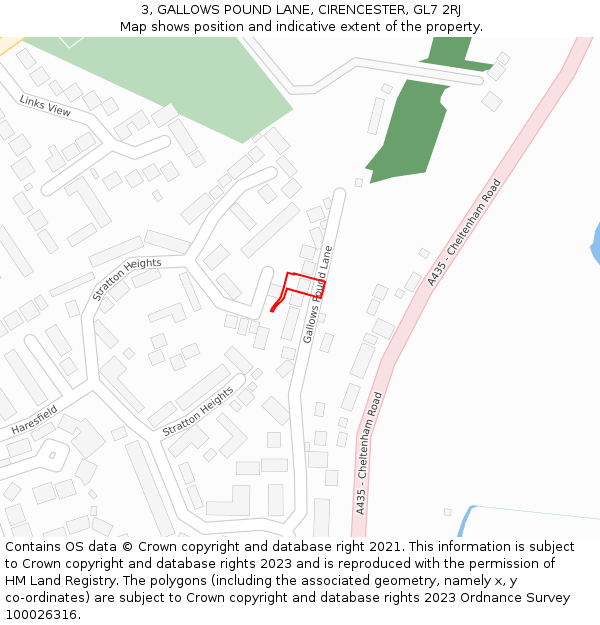 3, GALLOWS POUND LANE, CIRENCESTER, GL7 2RJ: Location map and indicative extent of plot