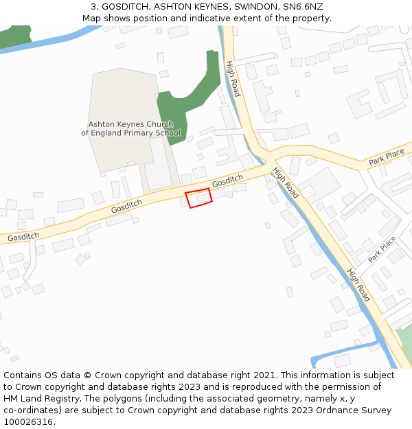 3, GOSDITCH, ASHTON KEYNES, SWINDON, SN6 6NZ: Location map and indicative extent of plot