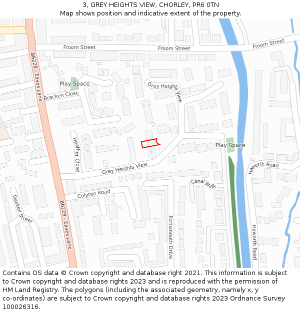 3, GREY HEIGHTS VIEW, CHORLEY, PR6 0TN: Location map and indicative extent of plot