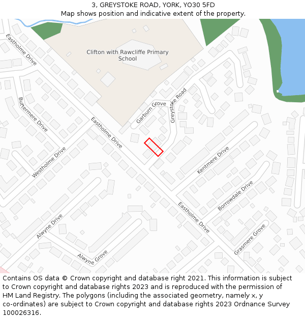 3, GREYSTOKE ROAD, YORK, YO30 5FD: Location map and indicative extent of plot