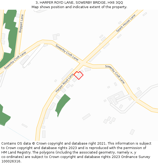 3, HARPER ROYD LANE, SOWERBY BRIDGE, HX6 3QQ: Location map and indicative extent of plot