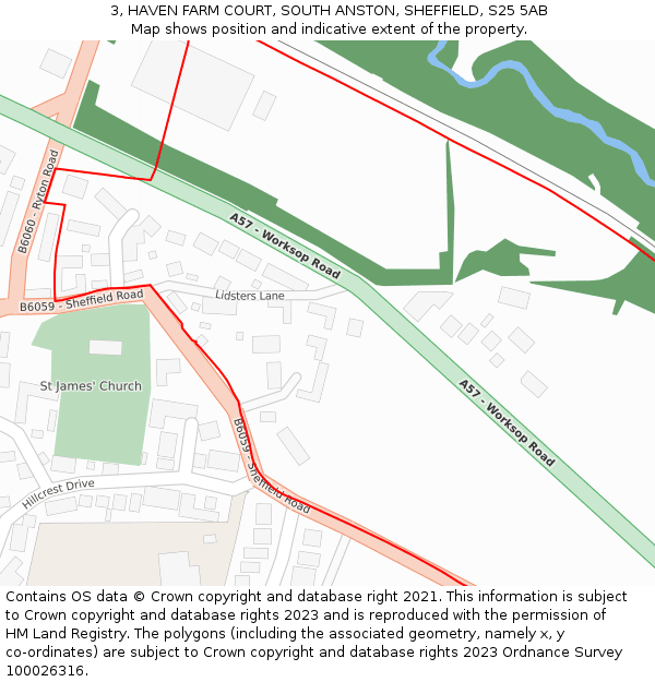 3, HAVEN FARM COURT, SOUTH ANSTON, SHEFFIELD, S25 5AB: Location map and indicative extent of plot