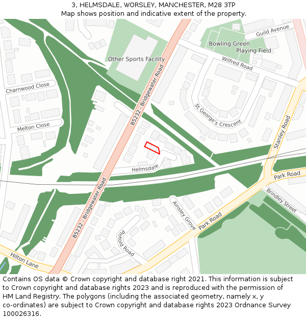 3, HELMSDALE, WORSLEY, MANCHESTER, M28 3TP: Location map and indicative extent of plot