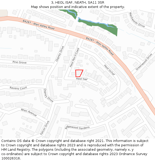 3, HEOL ISAF, NEATH, SA11 3SR: Location map and indicative extent of plot