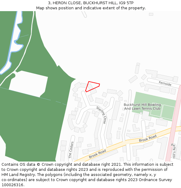 3, HERON CLOSE, BUCKHURST HILL, IG9 5TP: Location map and indicative extent of plot