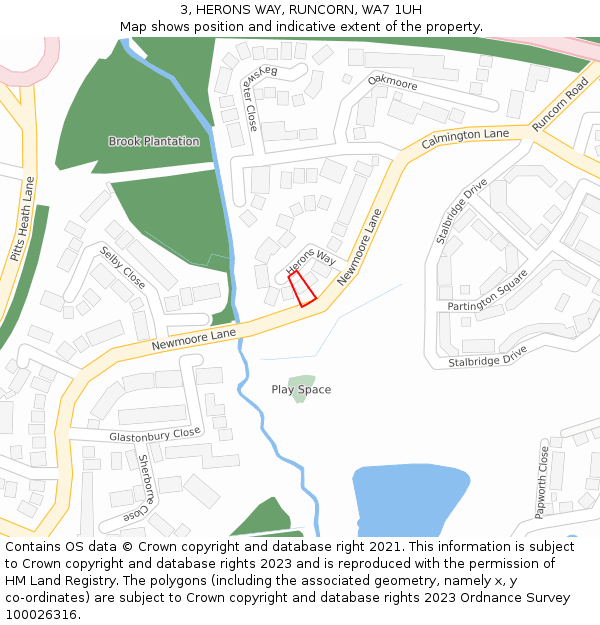 3, HERONS WAY, RUNCORN, WA7 1UH: Location map and indicative extent of plot