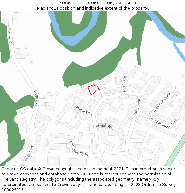 3, HEYDON CLOSE, CONGLETON, CW12 4UR: Location map and indicative extent of plot