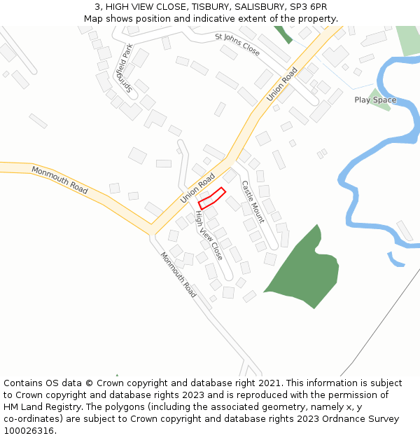 3, HIGH VIEW CLOSE, TISBURY, SALISBURY, SP3 6PR: Location map and indicative extent of plot