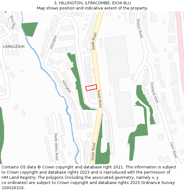 3, HILLINGTON, ILFRACOMBE, EX34 8LU: Location map and indicative extent of plot