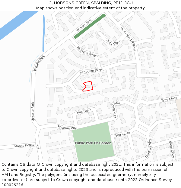 3, HOBSONS GREEN, SPALDING, PE11 3GU: Location map and indicative extent of plot