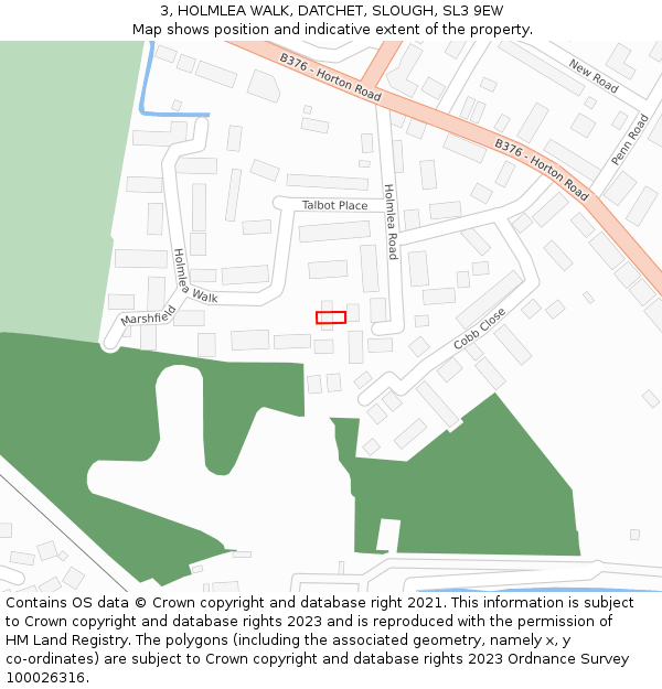 3, HOLMLEA WALK, DATCHET, SLOUGH, SL3 9EW: Location map and indicative extent of plot