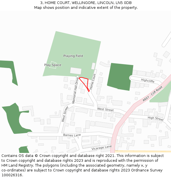 3, HOME COURT, WELLINGORE, LINCOLN, LN5 0DB: Location map and indicative extent of plot