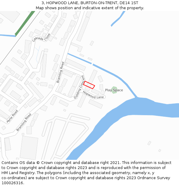3, HOPWOOD LANE, BURTON-ON-TRENT, DE14 1ST: Location map and indicative extent of plot