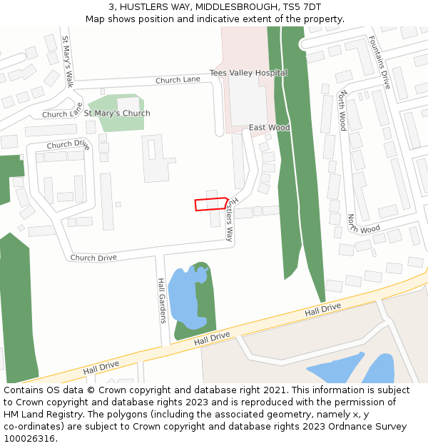 3, HUSTLERS WAY, MIDDLESBROUGH, TS5 7DT: Location map and indicative extent of plot