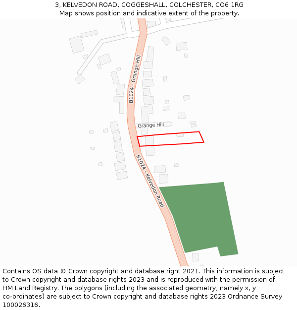 3, KELVEDON ROAD, COGGESHALL, COLCHESTER, CO6 1RG: Location map and indicative extent of plot
